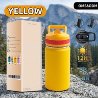 Bouteille d'eau isotherme à double paroi en acier inoxydable de 12 oz, personnalisée Jiahe016, portable, avec bec verseur sportif, couvercle en silicone, sans BPA, anti-fuite