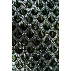 Tela de <span class=keywords><strong>Terciopelo</strong></span> Bordada con Cuentas de Lujo Estilo Nigeriano con Lentejuelas Pesadas para Vestido de Fiesta Aso Ebi - Encaje Africano Personalizado - Product Image 5