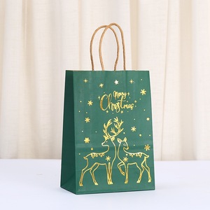 Gaya baru liburan jumlah besar pohon emas merah tas belanja Selamat Natal tas kertas Natal untuk hadiah - Product Image 3