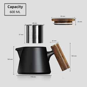 Service à <span class=keywords><strong>thé</strong></span> en céramique DHPO avec infuseur amovible avec 2 tasses pour bureau maison cadeau pots à <span class=keywords><strong>thé</strong></span> en porcelaine pour <span class=keywords><strong>thé</strong></span> en vrac - Product Image 3