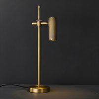 Lampe de bureau réglable en cuivre, lampe de lecture de chevet, mince, blanc chaud 3000K, pour chambre à coucher, bureau, hôtel