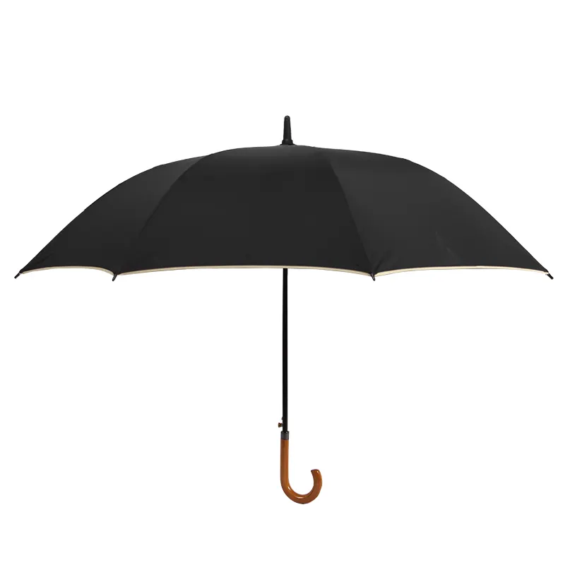 commercial market custom luxury fashion display automatic open men gift rain wooden handle umbrella no minumum