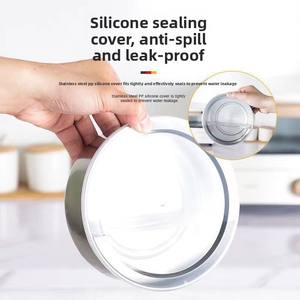 Tupperwar contenitore per Snack minimalista in acciaio inossidabile con Logo personalizzato contenitore per alimenti in metallo - Product Image 2