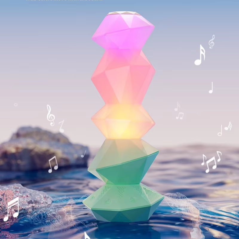 Internet Popular Bedroom Study Decor Speaker Table Lamp USB for Voice Control Magic Wand Control Rotating Ambient Night