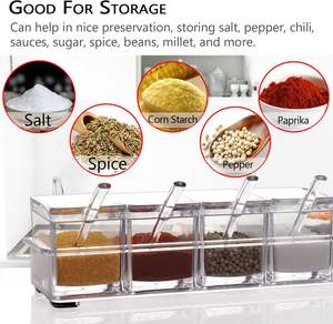 Ensemble d'organisateurs de contenants en plastique transparent, ensembles de contenants à épices pour le rangement de la cuisine - Product Image 5