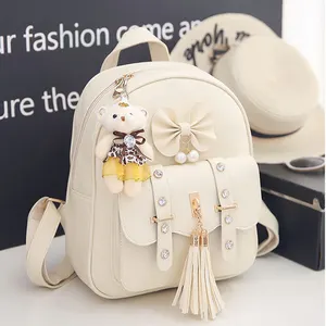 2024 China supplier waterproof,PU leather fashion new tassel backpack three piece one set ladies bag/