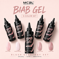 Kit de Gel Constructeur BIAB Nude Mix Neutre en Bouteille, Gel d'Extension d'Ongles Non Toxique de Designer, Faible Coûte de Rétrait par Trempage, Durable