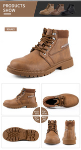 Léger <span class=keywords><strong>En</strong></span> Cuir véritable hommes bottes de travail Chaussures de Sécurité De La construction - Product Image 4