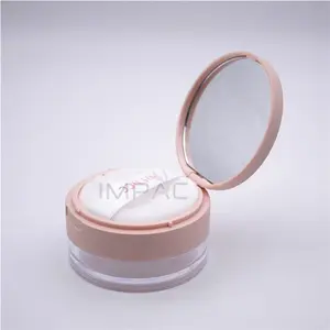 Matte Pink Kosmetik Kosong Longgar Bubuk Wadah dengan Mesh Sifter 15G