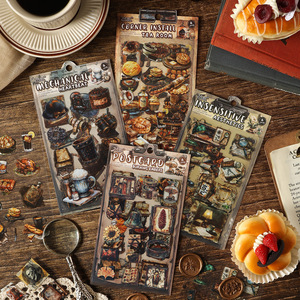 4 Pegatinas por Paquete, Colección <span class=keywords><strong>de</strong></span> Objetos Vintage, Pegatinas Impermeables para Manualidades, Pegatinas para Niños, Suministros para Manualidades - Product Image 1