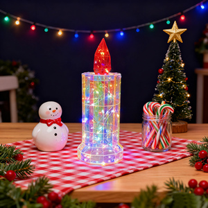 Handmade Modern Yingxiang Crafts Christmas <b>LED</b> Candle Craft <b>Xmas</b> Home Decorative Gifts USB-powered RGB Color Iridescent - Product Image 6