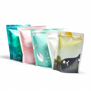 Sacs en Mylar personnalisés 3.5 avec mon logo <span class=keywords><strong>pochette</strong></span> debout à fermeture éclair sac d'emballage holographique en plastique imprimé - Product Image 2