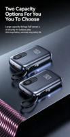 Power Bank Mini Portabel Darurat 120w 20000 Mah Pengisi Daya Baterai dengan Kabel Terintegrasi untuk Ponsel