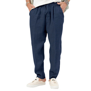 Haute qualité été hommes respirant coton lin pantalon <span class=keywords><strong>d</strong></span>écontracté sport coton pantalon personnalisé coton lin pantalon pour hommes - Product Image 2