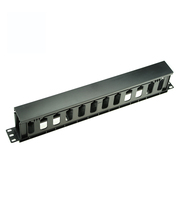 Panneau de gestion de câbles premium 19 pouces 1U SPCC 1,2 mm d'épaisseur avec anneau en D, finition thermolaquée, norme IEC297-2 pour racks de serveurs - En stock