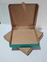 Boîte à pizza personnalisée en papier kraft, qualité alimentaire, biodégradable, résistante à l'huile, emballage jetable pour restaurant à emporter, marque Qian qi Fang