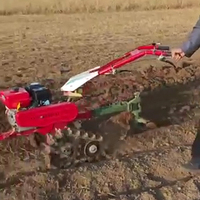 Cultivador Multifuncional de Doble Oruga Potente Maquinaria Agrícola para Labranza Rotativa, Surcado y Campos de Arrozales Secos con Arado de Vertedera