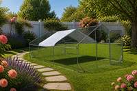 Poulailler avec enclos extérieur pour poules pondeuses, idéal pour jardin et usage extérieur