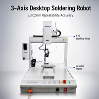 Robot de soudage haute précision 3 axes ±0,02 mm, machine de soudage automatique de bureau S513 pour connecteurs de fils PCB LED USB