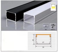 Profils en aluminium LED série 6000, 30 mm de large, 20 mm de profondeur, cadre en forme de U avec couvercle laiteux, profil LED en forme de U