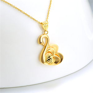 สร้อยคอจี้หงส์ทองคำแท้ 18K คุณภาพสูง ดีไซน์หรูหราสำหรับผู้หญิง - Product Image 3