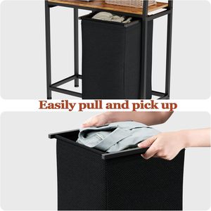 Cao kim loại 4-Tier giặt cản trở với túi có thể tháo rời SORTER thang Kệ quần áo Organizer cho phòng tắm hoặc phòng ngủ - Product Image 5
