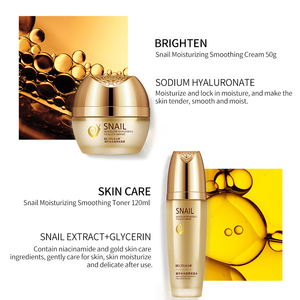 Set de Cuidado de la <span class=keywords><strong>Piel</strong></span> con Colágeno y Caracol Dorado 24K, Oro Puro, Crema Facial y Serum con Efecto Reparador de Lujo Real - Product Image 4