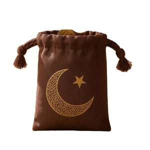 Bolsa de Algodón con Cordón para Regalo de Eid Mubarak, Bolsa Personalizada con Logotipo para Monedas y Dinero, Embalaje para Ramadán - Product Image 1