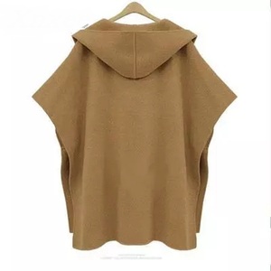 Nouveau Élégant Hiver <span class=keywords><strong>Laine</strong></span> Cape Manteau <span class=keywords><strong>femme</strong></span> Manche Chauve Souris <span class=keywords><strong>Laine</strong></span> Vestes Casual Split Streetwear À Capuche De Luxe Manteau Grande Taille 5XL - Product Image 6