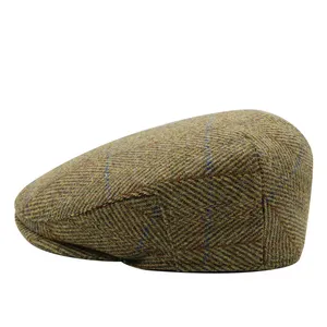 Gorras planas de otoño e invierno para hombre, gorro de hiedra de lana para conducir, gorro de vendedor de periódicos clásico de mezcla de lana Vintage de fábrica