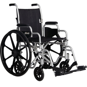 Silla de ruedas convertible de aluminio, ligera, con 6 ruedas, manual, desmontable, ajustable - Product Image 1