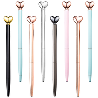 Bolígrafo Deportivo Jinghao con Logotipo, Bolígrafo de Metal con Punta de Bola en Forma de Corazón de 1.0 mm, 16 cm, Varios Colores, Material Escolar, Regalo de Boda, Juego de Papelería