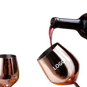 Verres à champagne de luxe 18 oz, style vintage classique, décoration de mariage, verres à vin en métal rose doré pour événements - Product Image 3