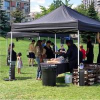 Tente de jardin en acier pour l'extérieur, gazebo, usage commercial intensif, tailles personnalisables 2x2m 3x3m, imperméable, logo