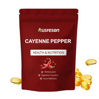 Ausreson OEM Marque Privée Poivre de Cayenne Gélules Molles Biologiques Halal Compléments pour la Santé Cardiaque 240 Gélules Molles de Poivre de Cayenne