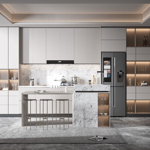 Mueble <span class=keywords><strong>de</strong></span> Cocina Personalizado para Toda la Casa, <span class=keywords><strong>Isla</strong></span> Multifuncional con Botellero, Soporte para Copas, Enfriador <span class=keywords><strong>de</strong></span> Vino, Madera Maciza <span class=keywords><strong>de</strong></span> Roble Moderna Resistente al Agua - Product Image 4