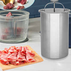 Presse à viande en acier inoxydable avec thermomètre intégré - Idéale pour la cuisson <span class=keywords><strong>maison</strong></span> de jambon, saucisses et galettes - Product Image 3