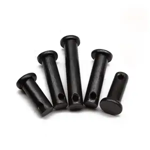 M4 M5 10mm ~ 60mm goupille avec trou en acier tête plate cylindre broches NOIR - Product Image 1
