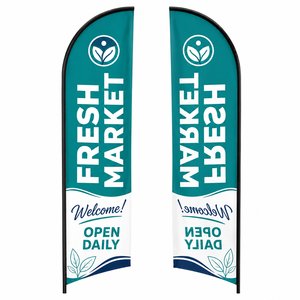 Bandera de Poliéster con Impresión Digital en Forma de Lágrima para Zona de Aficionados de Estadios Deportivos, Bandera de Alta Visibilidad para Exteriores, Juego de Banderas con Impresión Personalizada - Product Image 1