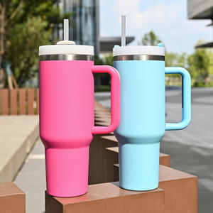 Logotipo personalizado 30 40 oz Cup H2.0 Taza de viaje 40 oz Vaso de acero inoxidable para exteriores con asa y pajita - Product Image 5