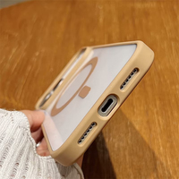 Étui de téléphone de luxe à chargement magnétique sans fil pour iPhone 17 Air 13 14 15 16 17 18 Pro Max Plus, coque arrière rigide transparente