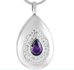 Paslanmaz çelik gözyaşı damlası kristal kül saklama kabı Urn anıt takı su damlası kremasyon kolye <span class=keywords><strong>Keepsake</strong></span> kolye - Product Image 1