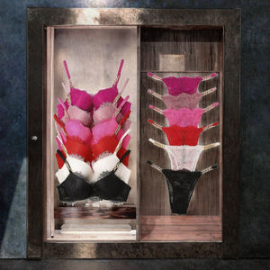 New <b>Sexy</b> Adult <b>Women's</b> 2-Piece Lace <b>Lingerie</b> Sets Hot Bra Bikini Panties Plain Dyed Solid Pattern Mature Lady Logo on Waist - Product Image 3