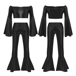 ชุดเต้นรำสีทองสำหรับเด็กผู้หญิงอายุ 6-16 ปี เสื้อครอปเมทัลลิกพร้อมกางเกงขายาว ชุดสำหรับงานวันเกิด ถ่ายภาพ การแสดงบนเวที - Product Image 5