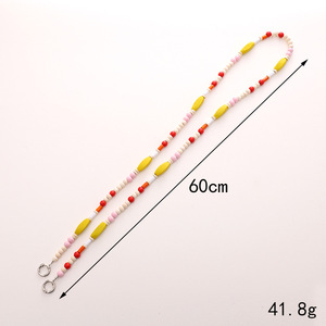Nueva cuenta de madera Flor Mariposa Diagonal Cruz cadena con cuentas amor teléfono caso accesorios colgantes - Product Image 2