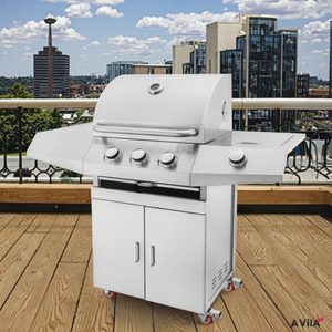 Hot Sale Modern Premium Style Outdoor Gas <b>BBQ</b> Luxurious Steel Modular Kitchen for Backyard Gatherings <b>Standing</b> Oven CB4531 Steel - Product Image 1