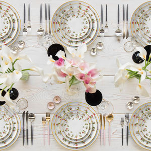 Platos de cena de cerámica de hueso fino, rosa roja, barata, china - Product Image 2