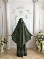 Nouvelle Robe Longue du Moyen-Orient Grande Taille Dubaï Thobe Prière Modeste Abaya Khimar Ensemble Hijab Niqab Jilbab Vêtement Islamique