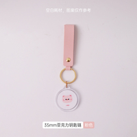 Porte-clés rond transparent en acrylique de 35 mm avec cadre photo et sangle en PU, nouveau souvenir à suspendre