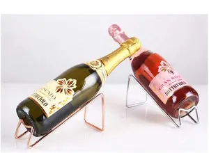 Rose Gold trang trí Wine Bottle Holders 3 Chai thép không gỉ giá rượu đứng miễn phí giữ rượu vang